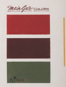 A Framed Page of Disneyland Main Gate Color Samples.