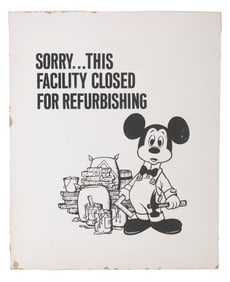 A Rare Disneyland Facilities Closed Sign.