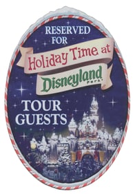 A Holiday Time at Disneyland Sign.