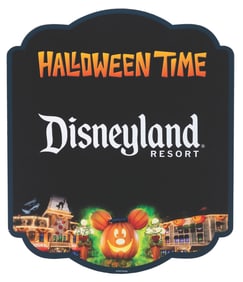 A Disneyland Resort Halloween Time Sign.