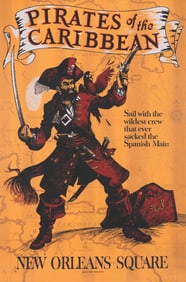 A Pirates of the Caribbean Attraction Poster.