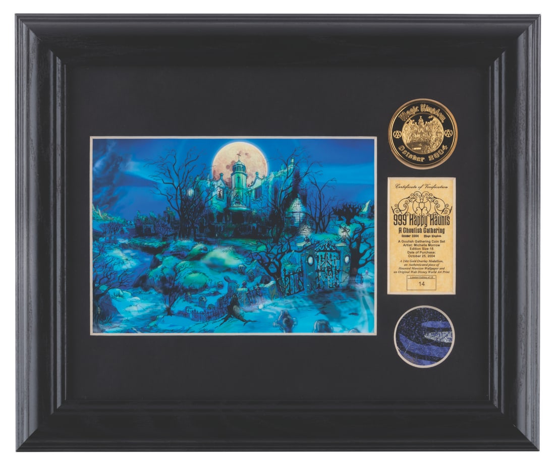 A Rare Ghoulish Gathering Gold Coin and Wallpaper Set. (1 of 3)