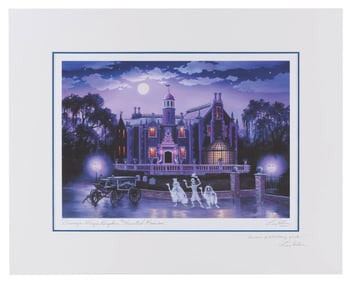 A Larry Dotson Magic Kingdom Haunted Mansion Signed Print.