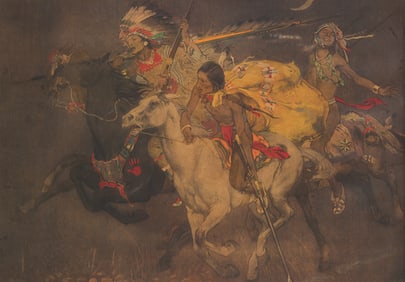 A Golden Horseshoe Wall Section Native American Artwork Prop.