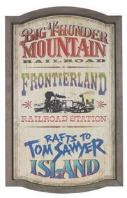 A Frontierland Attraction Sign Replica.