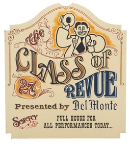 A Diamond Horseshoe Class of ‘27 Show Sign.