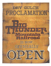 A Big Thunder Mountain Railroad Opening Poster.