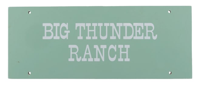 A Big Thunder Mountain Railroad Hanging Directional Sign.