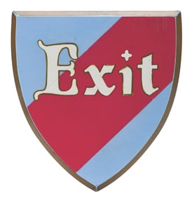 A King Arthur Carrousel Park-Used Exit Sign.