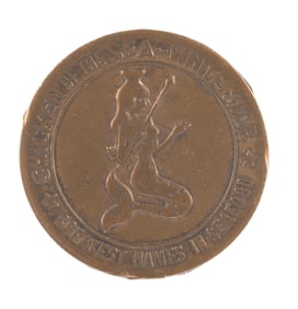 A Chicken of the Sea Pirate Ship and Restaurant Lucky Coin.