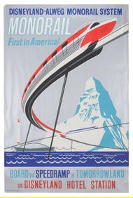 An Original 1962 Monorail Attraction Poster.