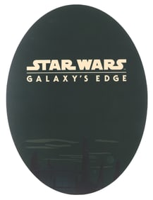 A Star Wars: Galaxy's Edge Sign.