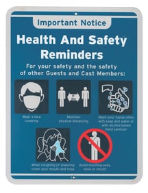 A Disneyland Resort COVID Safety Sign.