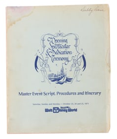 A Walt Disney World Grand Opening Ceremony Master Event Script.