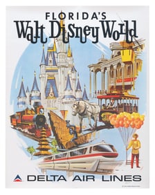 A Walt Disney World and Delta Airlines Travel Poster.