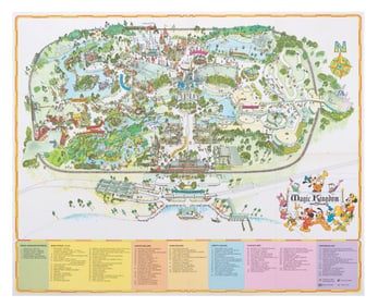 A 1975 Walt Disney World Magic Kingdom Souvenir Map.