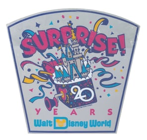 A Walt Disney World 20th Anniversary Sign.