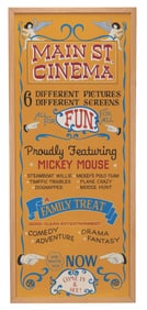 An Original Walt Disney World Main Street Cinema Sign.