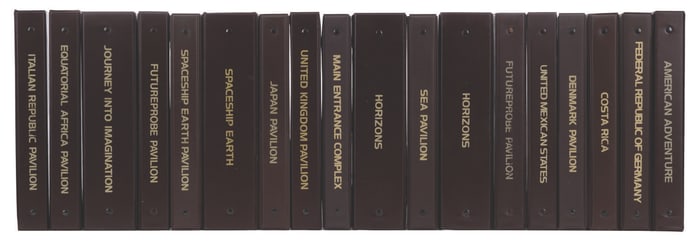 A Collection of WED Imagineering EPCOT Binders.