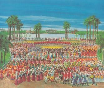 A Signed "We Did It!" Lithograph by Charles Boyer.