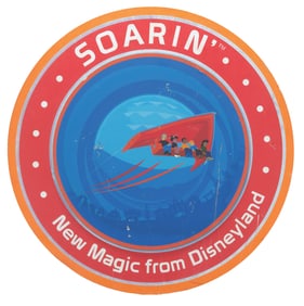 A Walt Disney World Soarin' Lamppost Sign.