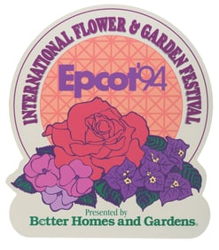 An Epcot 1st International Garden & Flower Festival Sign.