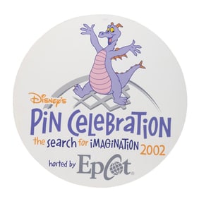 A Figment Disney Pin Celebration Sign.