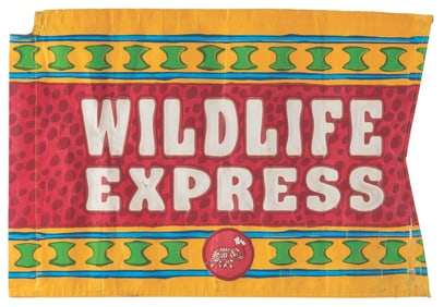 An Animal Kingdom Wildlife Express Train Flag.