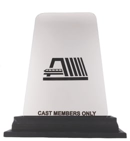 A Contemporary Resort Cast Members Only Glass Sign.