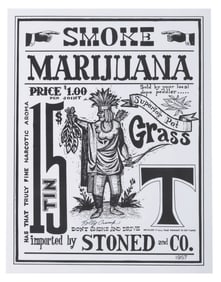 A Rolly Crump Signed Smoke Marijuana Print.