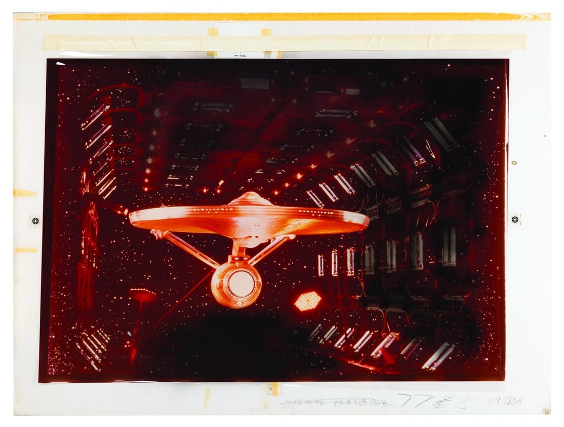 A Set of "Star Trek: The Motion Picture" Enhanced Artwork.: (Paramount, 1979) A set of prints of the Enterprise used in the promotion of "Star Trek: The Motion Picture." From the collection of Art Director Bill Wallen, the set includes a color print of the Ent