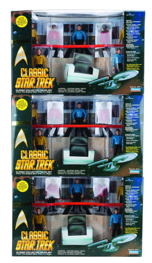 A Case of Three Star Trek Classic Collection Figure Sets.: (Playmates, 1993) A complete factory cardboard case of three limited edition Star Trek Classic Collection figure sets. Only removed from their brown factory box for photography and condition inspectio