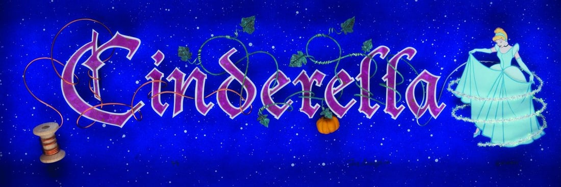 A Dave Avanzino “Cinderella" 50th Shadowbox.: (Disneyland, 2000) A very rare dimensional art piece by mixed-media artist Dave Avanzino, created for “Cinderella's” 50th Anniversary Celebration at Disneyland. This piece is one in an edition