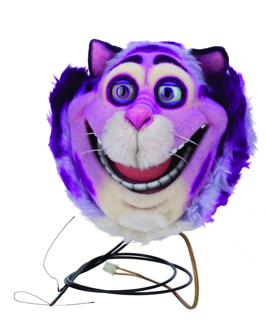 An “Adventures in Wonderland?? Cheshire Cat Puppet Head.: (Disney, 1992-93) A Cheshire Cat puppet head from the Disney Channel live-action series "Adventures in Wonderland." Prolific effects artists, the Chiodo Brothers, created this detailed head of the mis