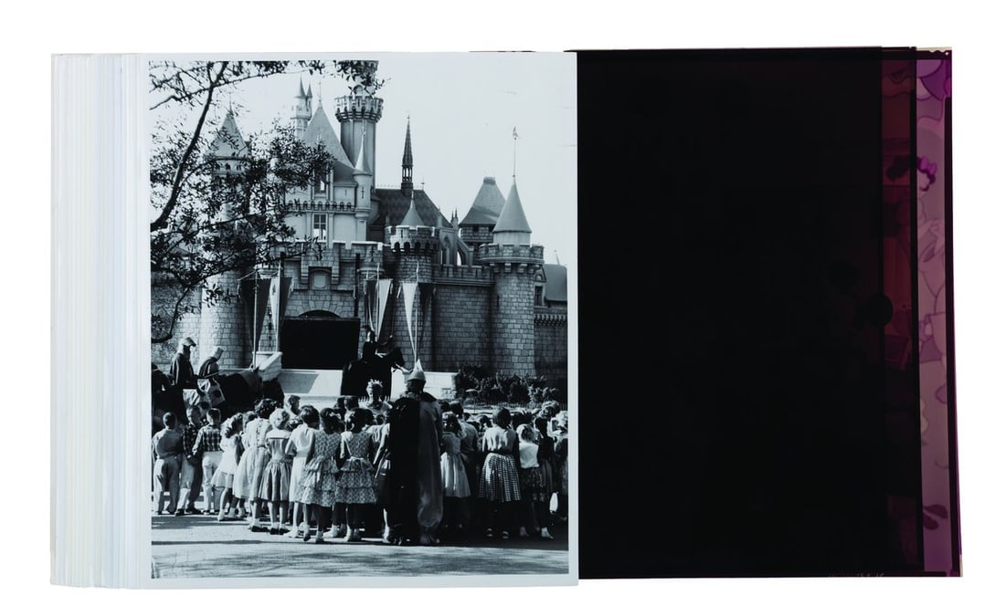 A Collection of Disneyland Photos and Walt Portraits.: (Disneyland, 1950s-80s) A collection of 33 publicity photos covering events around Disneyland from 1955 to the 1980s. Included are photos of opening day, parades, special award events, Walt around the