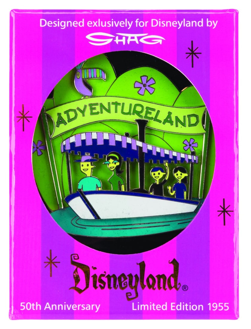 A SHAG Disneyland 50th Adventureland Pin.: (Disneyland, 2005) An Adventureland picture frame designed by SHAG for Disneyland’s 50th anniversary. Measuring 7.75" x 9.75", the picture frame for a 4" x 6" picture comes with its original box and