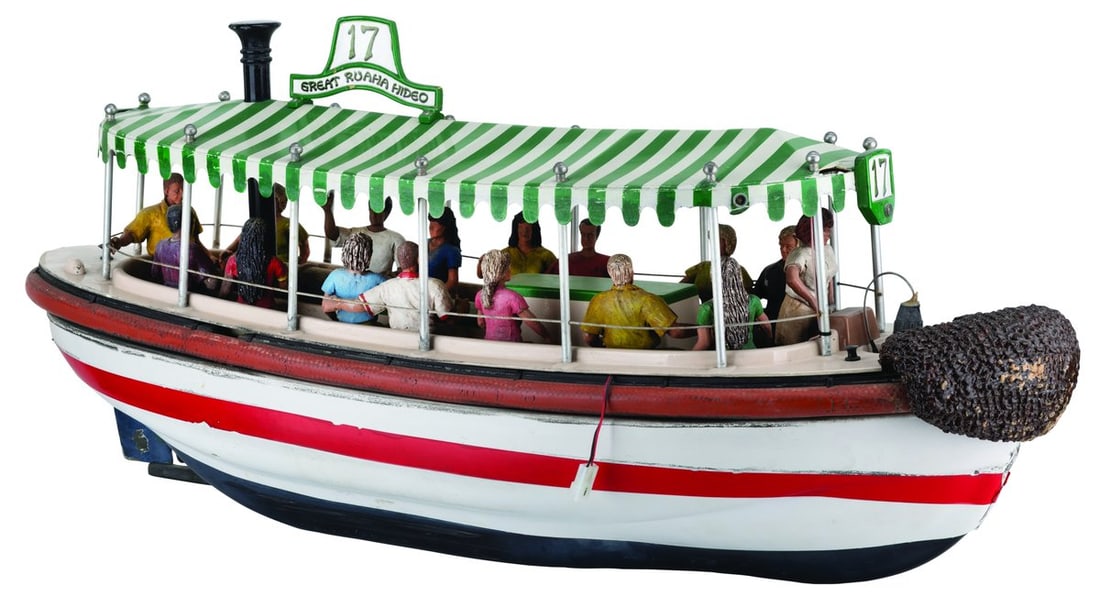 A Safari Adventure Remote-Control Jungle Cruise Boat.: (Disneyland Hotel, 1999) The original Number 17 Great Ruaha Hideo boat from Safari Adventure at the Disneyland Hotel. Located in the Hotel's former Marina and next to The Lost Bar, Safari Adventure fe