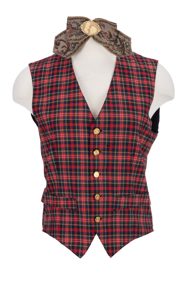 A Tony’s Town Square Restaurant Cast Member Bowtie.: (Walt Disney World, 1989-2000s) A beautiful "Lady and the Tramp"-themed bowtie worn by Cast Members working at Tony’s Town Square Restaurant on Main Street, U.S.A. in the Magic Kingdom. The bowtie i