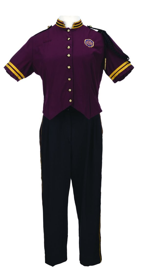 A Tower of Terror Cast Member Shirt and Pants.: (Disney-MGM Studios, 2000s) A costume shirt and pants worn by Cast Members working The Twilight Zone Tower of Terror at Disney-MGM Studios. The shirt is labeled a size 20L and the pants 20x28, in good