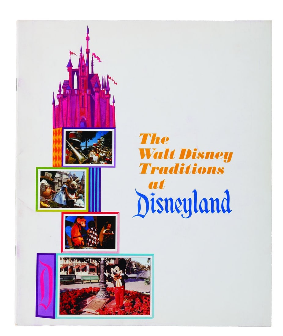 A 1967 "Walt Disney Traditions at Disneyland" Booklet.: (Disneyland, 1967) "The Walt Disney Traditions at Disneyland" booklet issued to employees. This 24-page publication outlines the Disney organization and traditions, with photos, illustrations, quotes