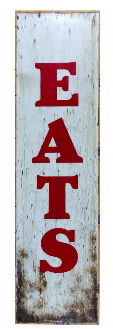 A Great Movie Ride Eats Window Pane.: (Disney-MGM Studios, 1989) A window pane originally displayed in The Great Movie Ride. This window pane was a background element in the 1930s Chicago-set gangster section of the ride, where a live act