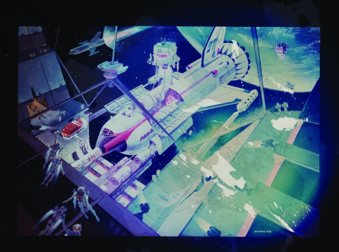 Three EPCOT Horizons Queue Transparencies. - 2