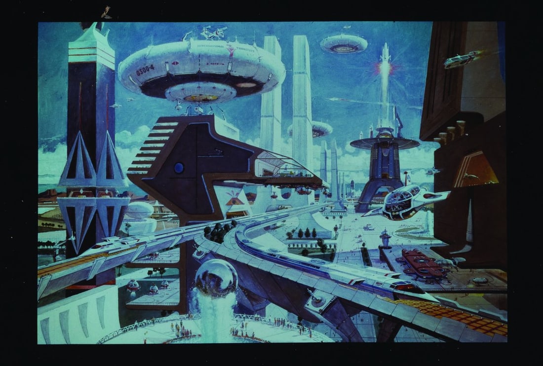 Three EPCOT Horizons Queue Transparencies. - 3