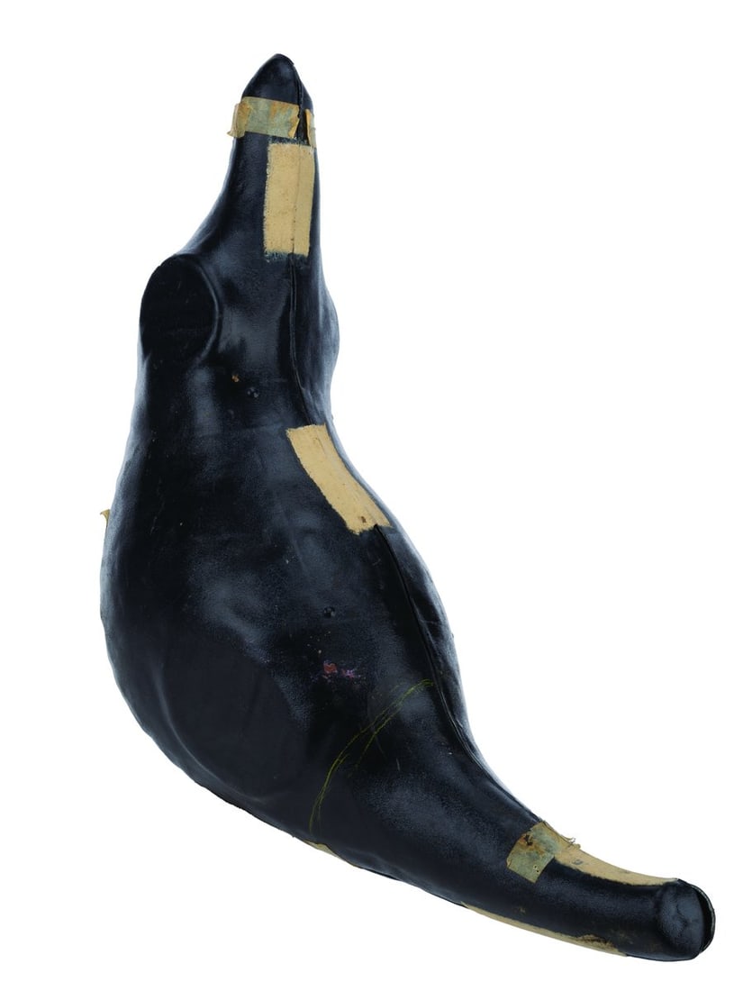 A Journey Into Imagination Figment Body Form.: (EPCOT Center, 1983) A body form for a Figment animatronic from the Journey Into Imagination attraction at EPCOT Center. This form consists of two halves taped together, acting as a layer between the