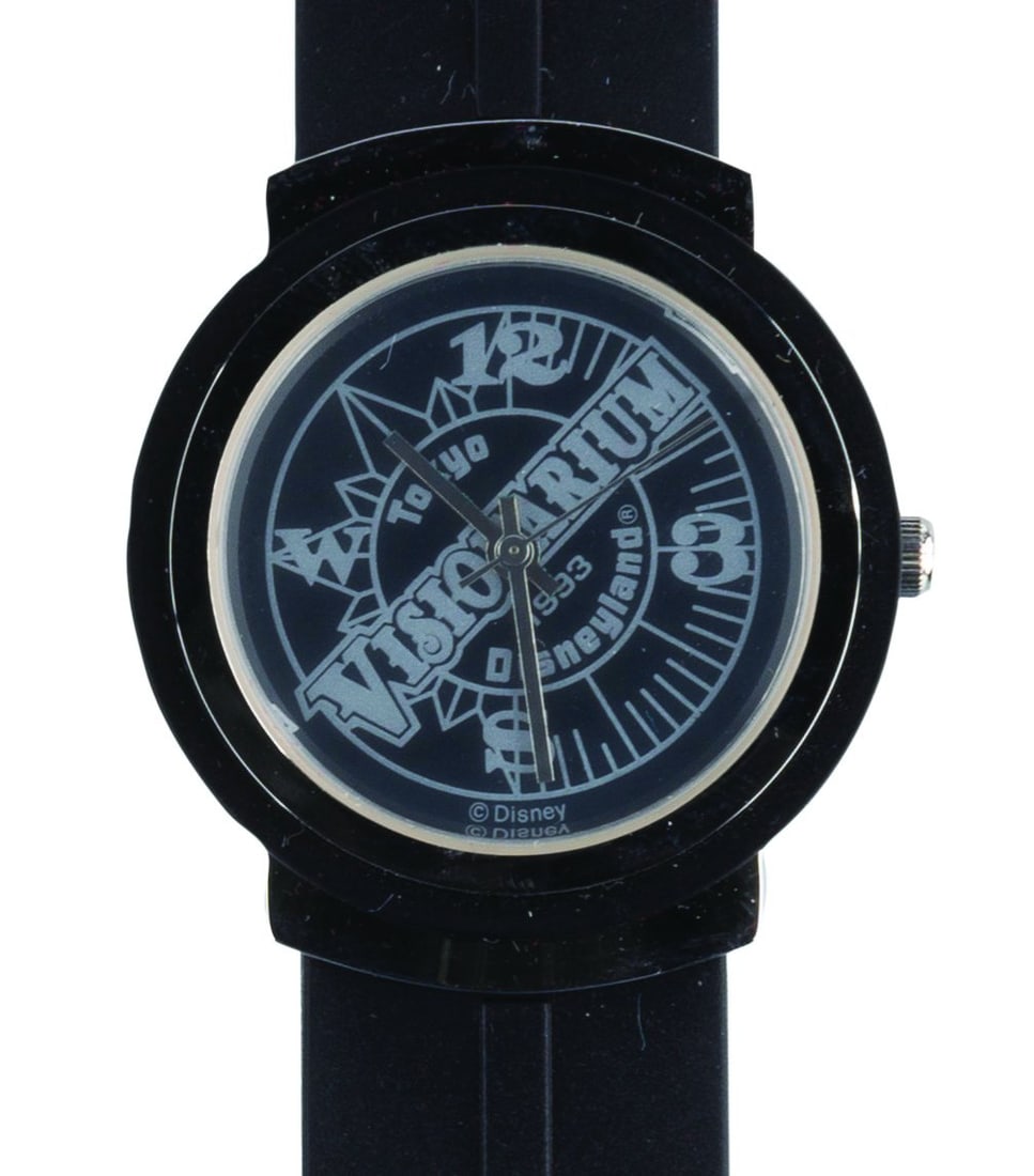 A Tokyo Disneyland Cast Exclusive Visionarium Watch.: (Tokyo Disneyland, 1993) A Cast Member-exclusive wristwatch celebrating the 1993 opening of Visionarium, the Circle Vision 360 show about famous inventors that played at Tokyo Disneyland from 1993 to