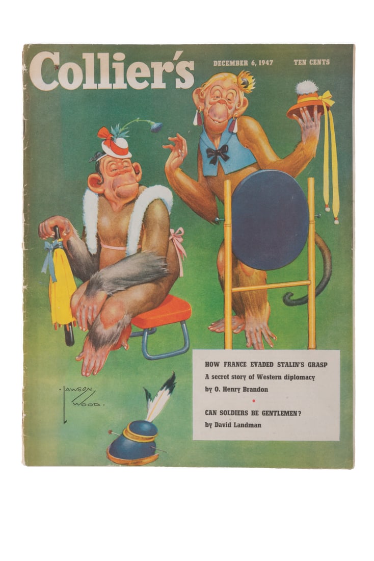 A 1947 Collier's Magazine Featuring the Inspiration for "High Noon.": (Crowell-Collier, 1947) The December 6, 1947 issue of Collier’s Weekly Magazine. This is the first printing of the short story "The Tin Star" by John Cunningham, which was adapted into the 1952