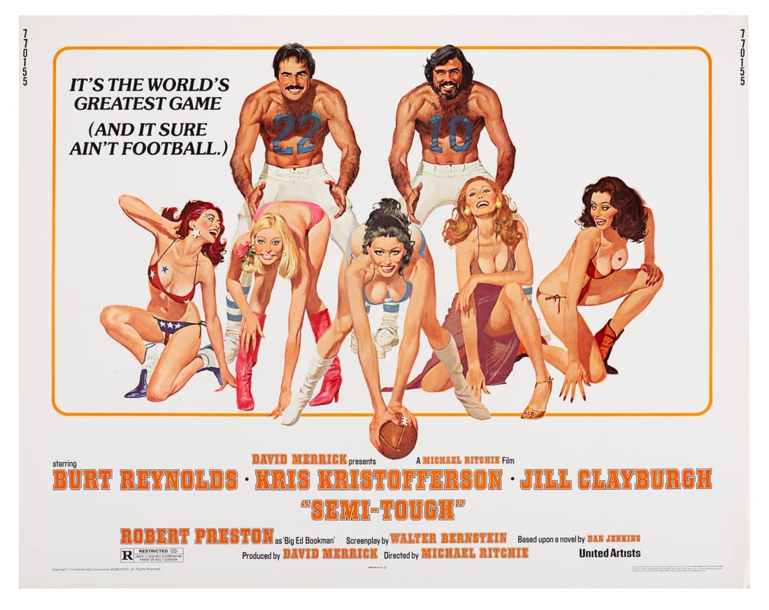 A Burt Reynolds "Semi-Tough" Half-Sheet. (1 of 1)