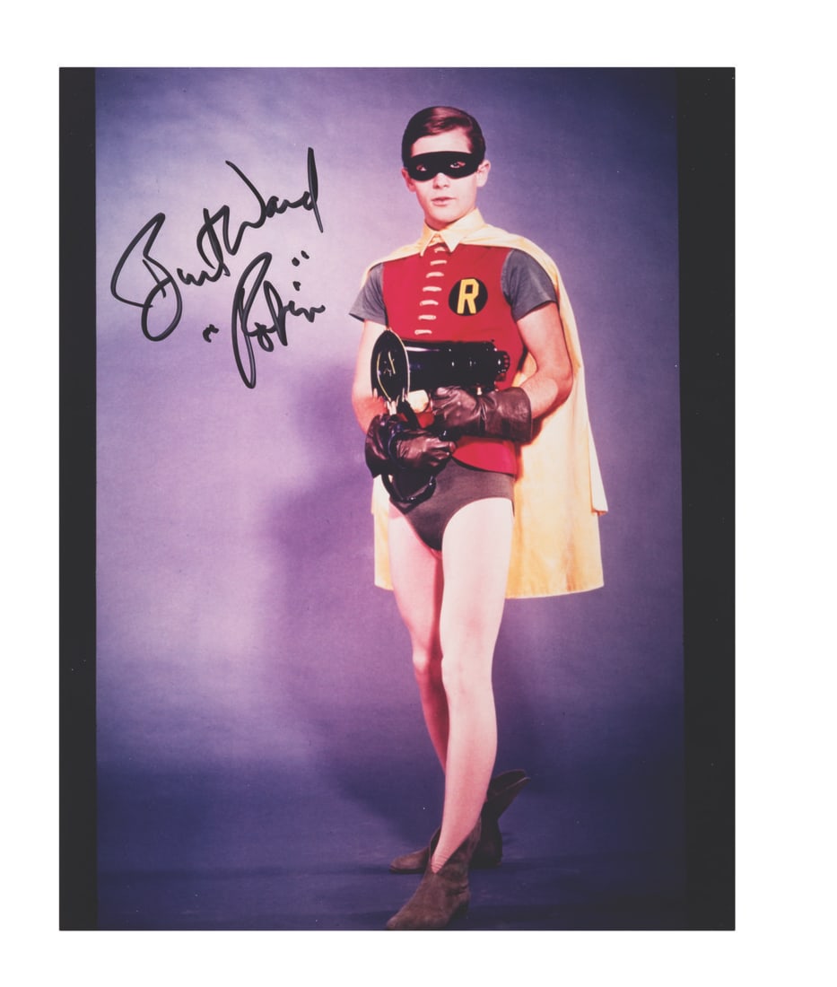 A "Batman" Burt Ward Signed Robin Photo.: (Ward, 1990s) A signed photograph of Burt Ward as Robin in the 1966 "Batman" TV show. The 8" x 10" autographed photo is in very good condition with light handling wear.