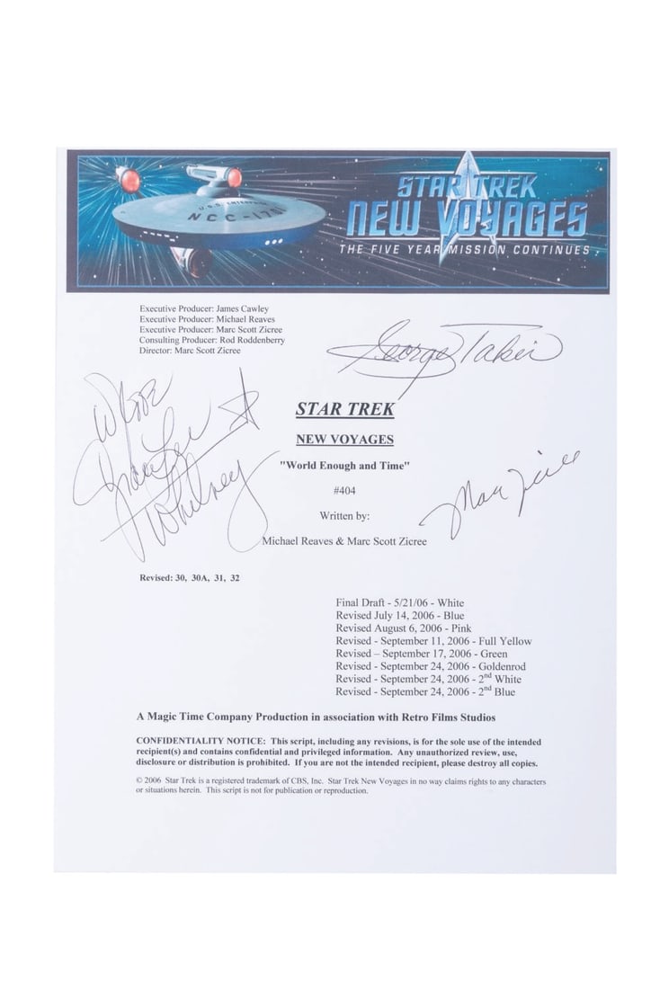 A Multi-Signed “Star Trek: New Voyages?? Script Cover. (1 of 1)