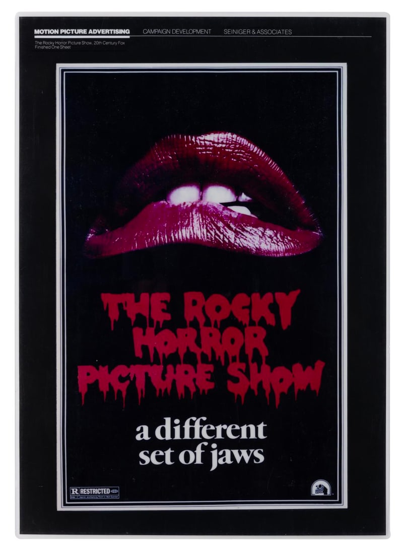 A “Rocky Horror Picture Show?? Movie Poster Presentation Board.: (20th Century Fox, 1975) A laminated presentation board of the one-sheet for “The Rocky Horror Picture Show.” Measuring 11.25” x 17.25”, the laminated board is in very good